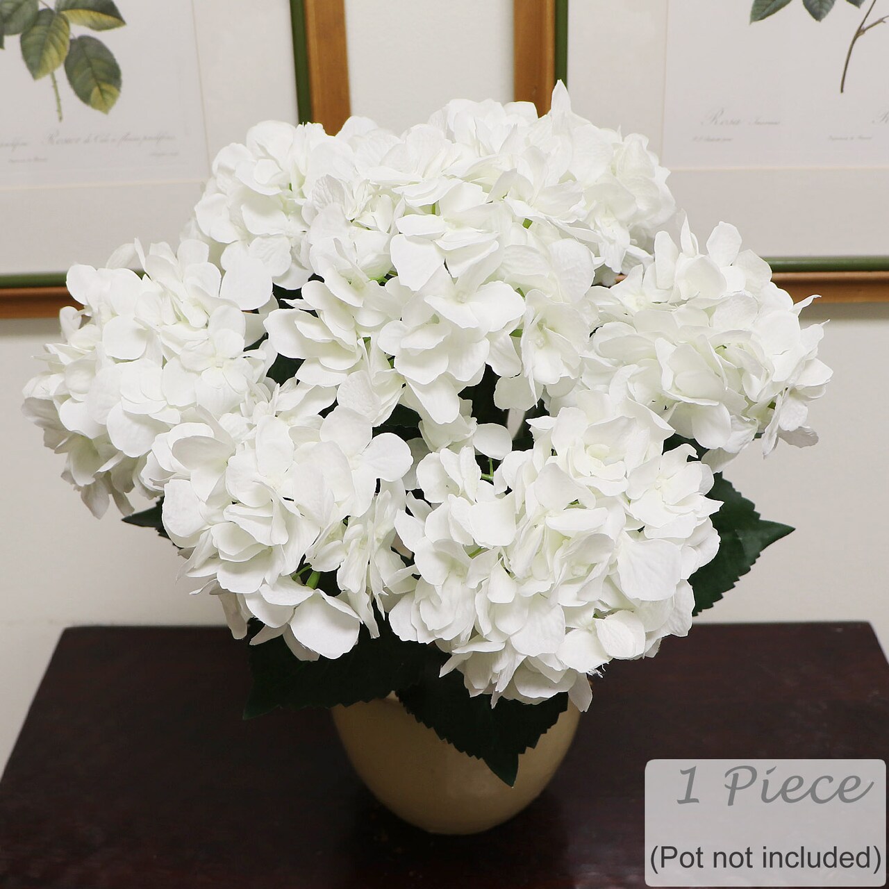 Luxurious White Artificial Hydrangea Bouquet - 20" Full Bloom, Set of 7 Stems, Perfect for Wedding Decor & Home Accents, Floral Home by Artificial Flowers